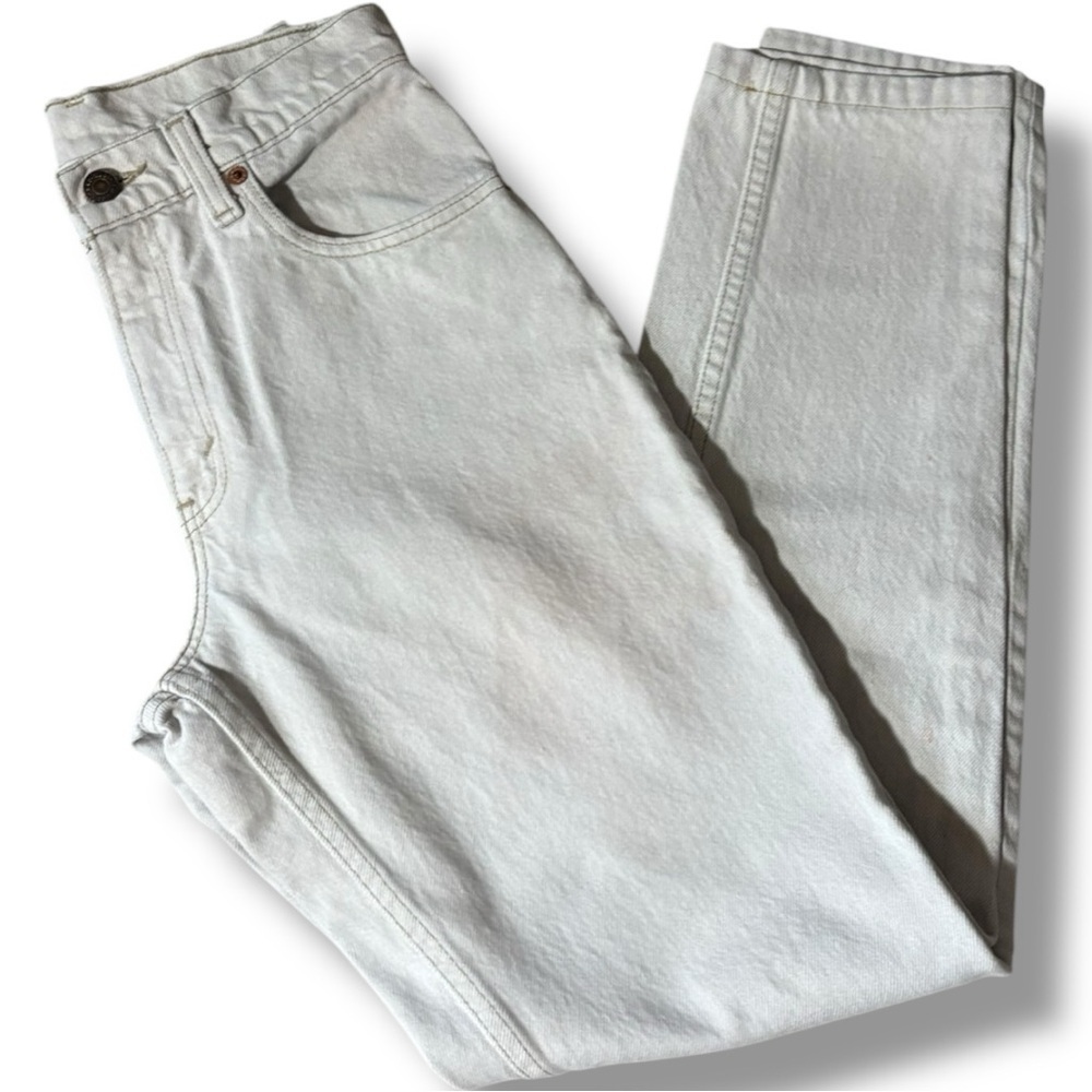 Levi's 550 White Relaxed Fit Bootleg High Waisted Classic Style Jeans - Picture 11 of 11